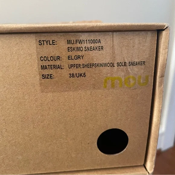 Mou Eskimo Sneaker Boots Elephant Grey Women’s Size 38 Winter & Rain Boots